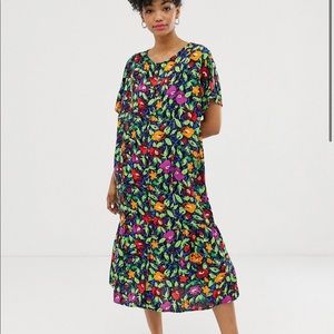 ASOS Monki Floral Midi Dress